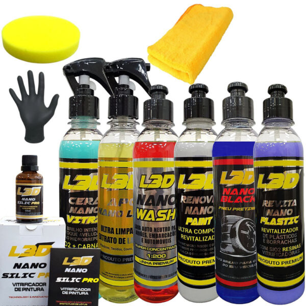 Kit Cera Automotiva L3D + Linha Completa Para Todas as Partes do Veiculo