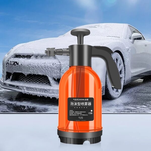 Pulverizador de Espuma Manual 2L- Pulverizador de Espuma Doméstico C/3 bicos p/lavagem de carro, limpeza