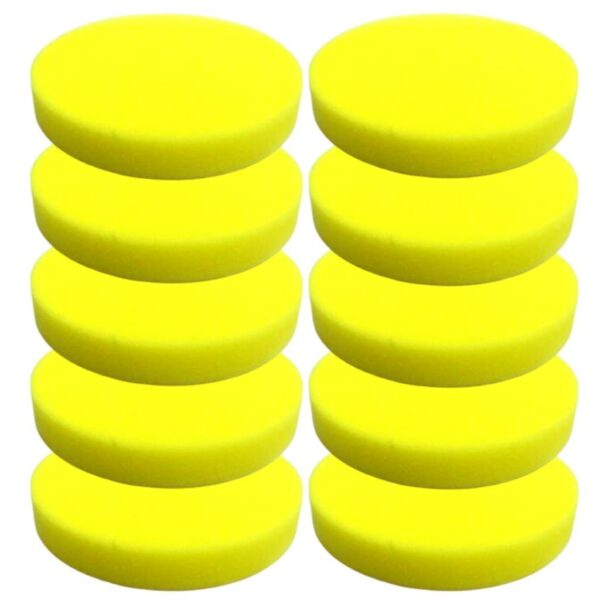 Kit 10 Aplicadores De Espuma Automotivo Amarelo Para Ceras/ Polidores/ Revitalizadores de Plásticos
